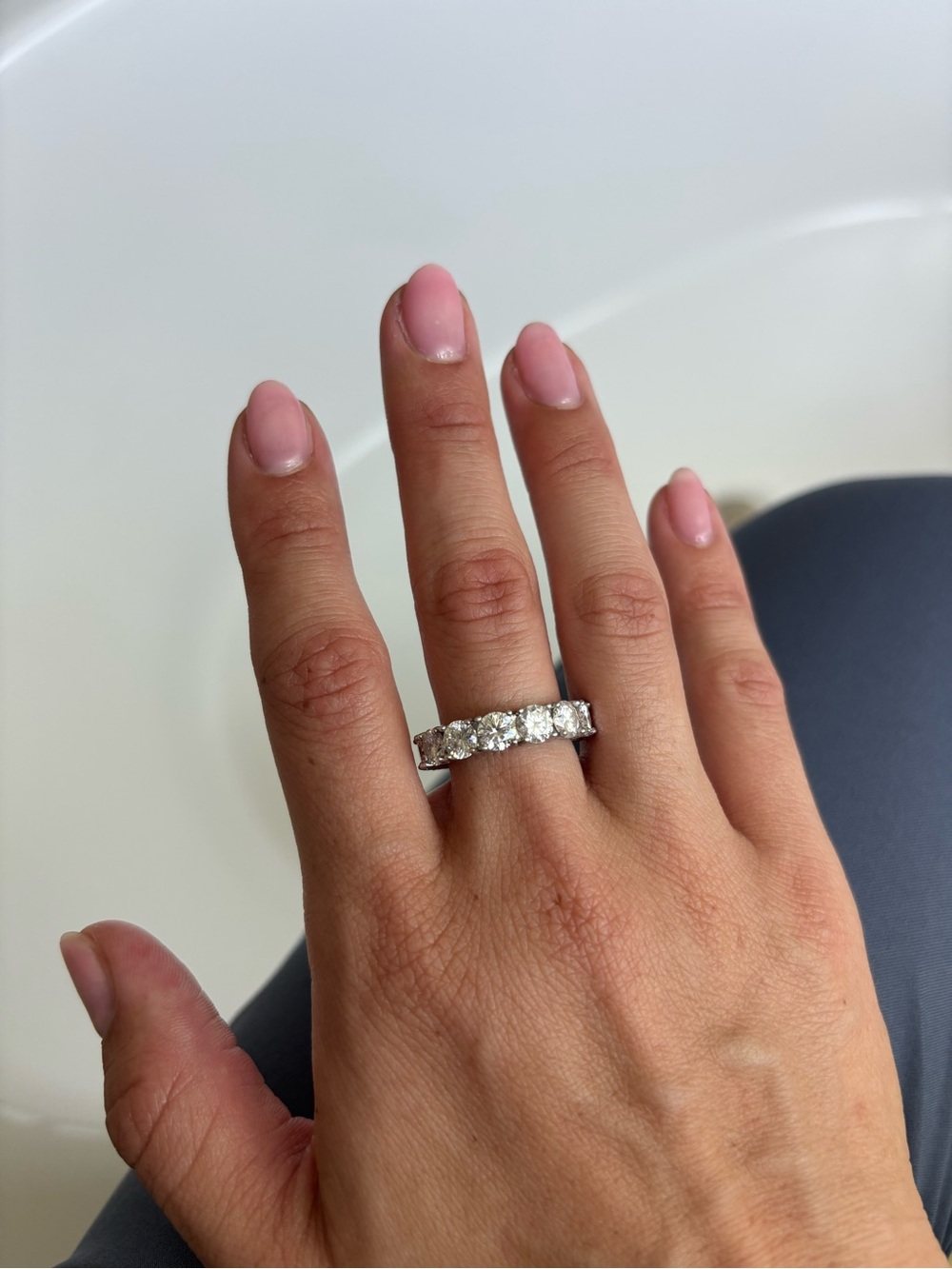 7 cts. 5mm infinity ring size 7